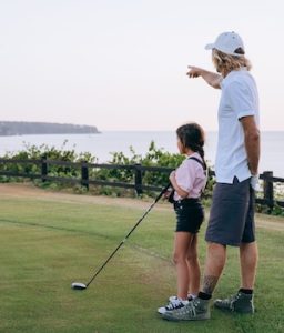 Dad and Daughter Tee Shot
